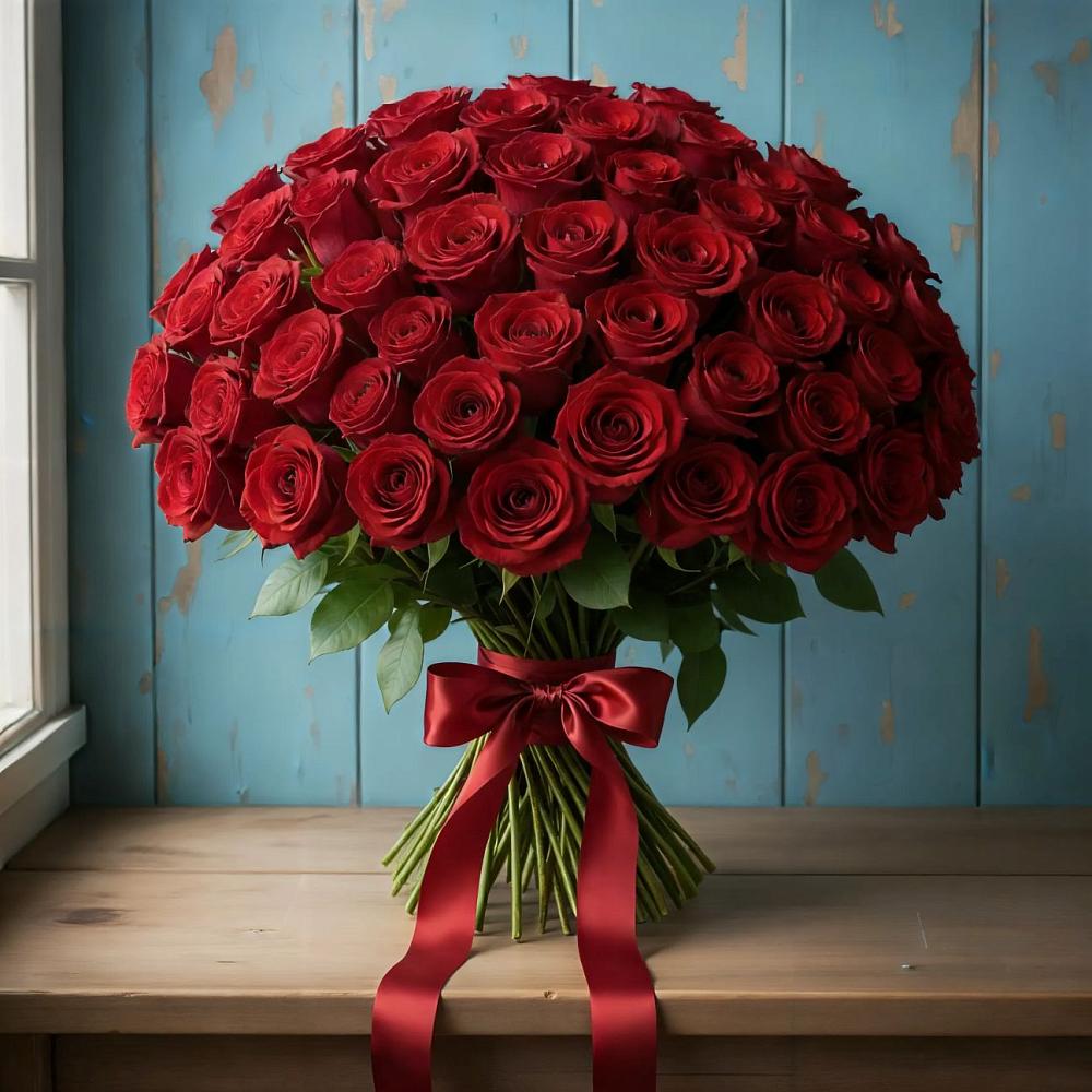 Букет Красные розы Блэк Меджик в Верхнем Икорце