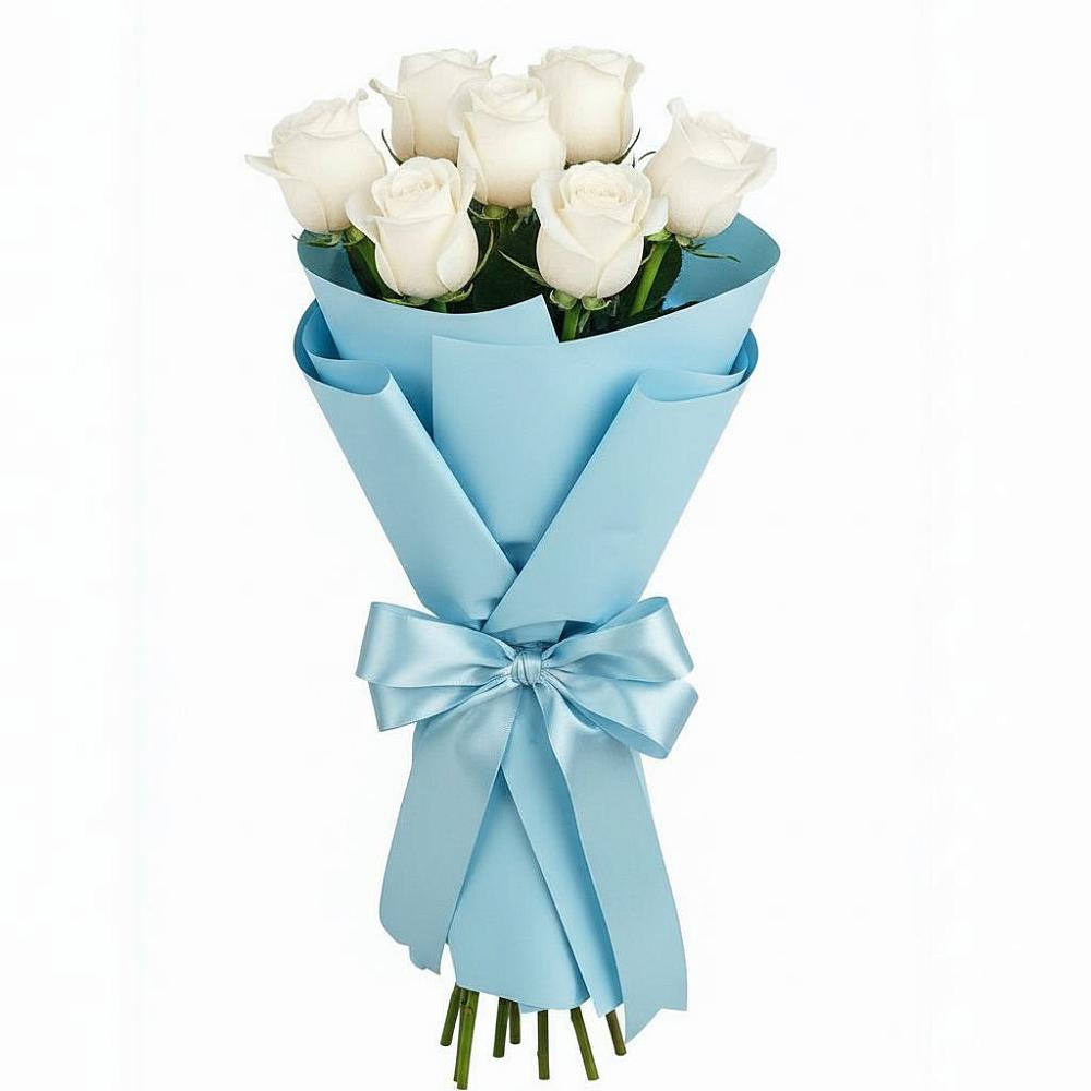 Букет 7 белых роз Проуд в Верхнем Икорце