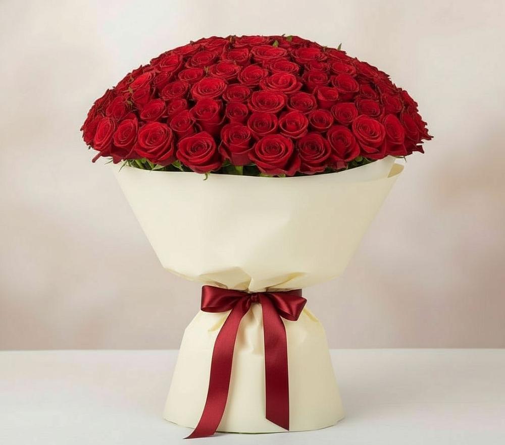 Букет 101 Красная роза Милано в Верхнем Икорце