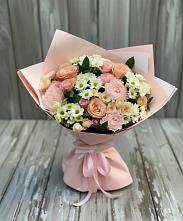 Букет цветов из:  Гвоздики, Розы и Хризантемы в Верхнем Икорце