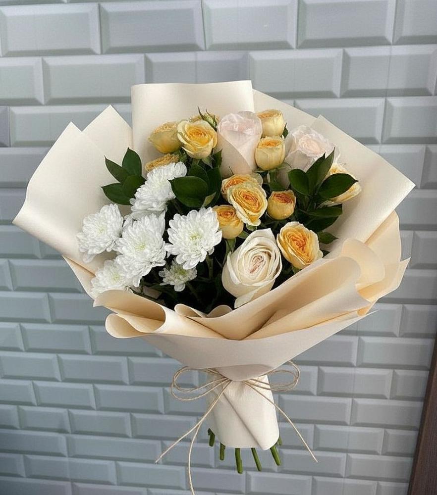 Букет цветов из: Розы и Хризантемы в Верхнем Икорце