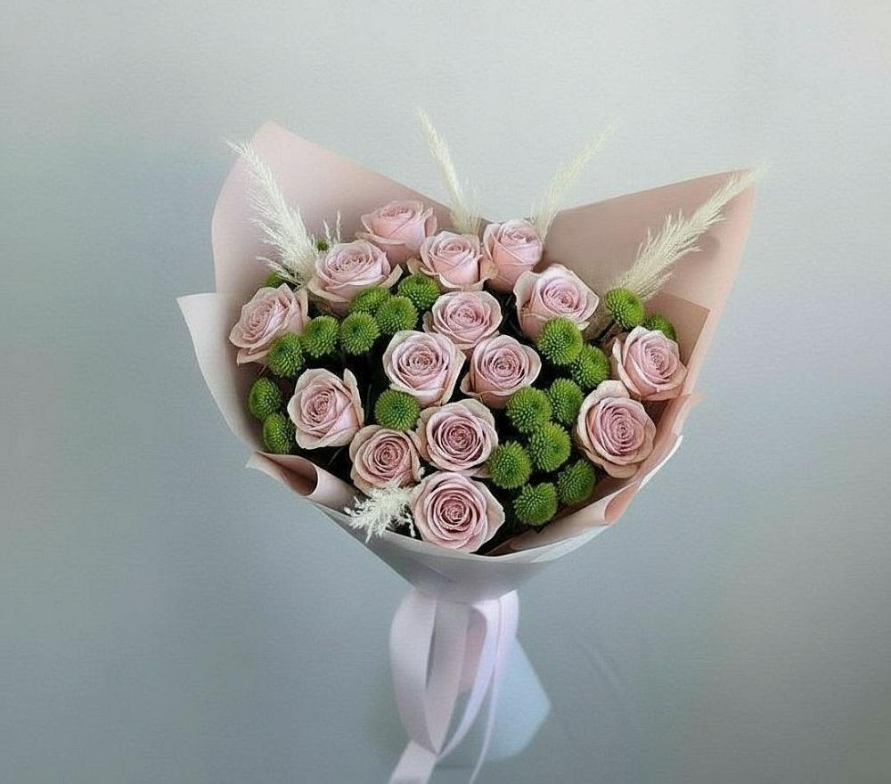 Букет цветов из: Розы и Хризантемы в Верхнем Икорце