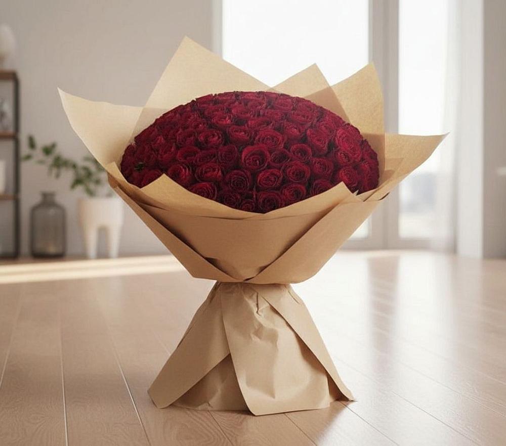 Букет 101 Красная роза в Верхнем Икорце