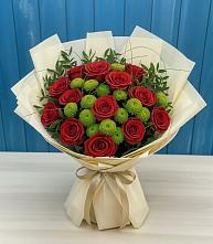 Букет цветов из:  Розы и Хризантемы в Верхнем Икорце