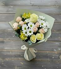 Букет цветов из:  Альстромерии, Розы и Хризантемы в Верхнем Икорце